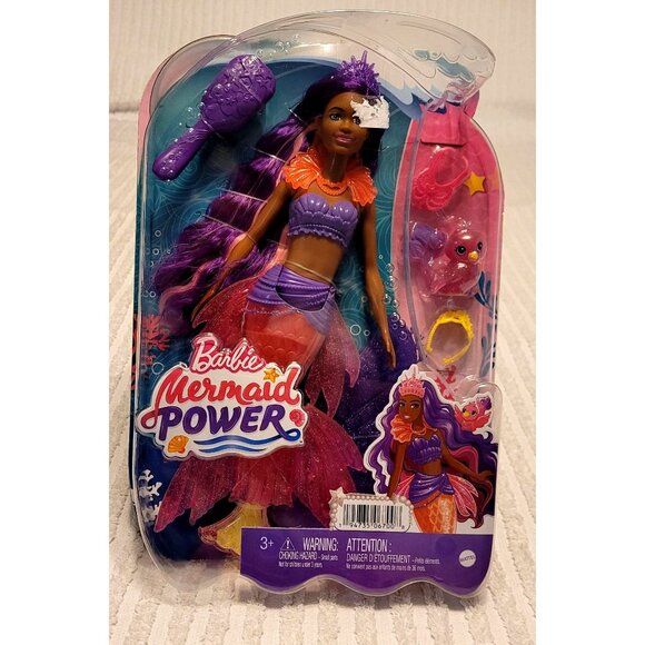 NIB Mattel Mermaid Changeable Fin Barbie Brooklyn Roberts Doll Phoenix Playset - Picture 2 of 7